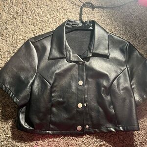 SHEIN leather shirt